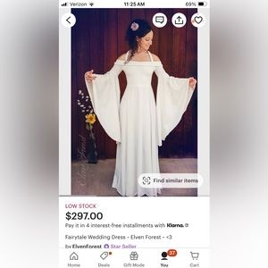 Elven forest fairy tale wedding dress